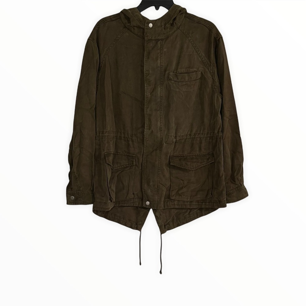 Wilfred Free Olive Green Button‎ Front Hooded Jacket Size Medium